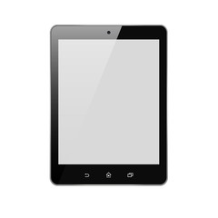 Perfectly detailed modern touch screen tablet computer isolated on white background vector