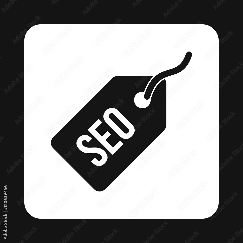 Poster seo tag icon in simple style on a white background vector illustration - Posters