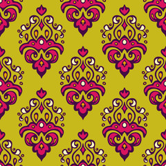 Damask vector festive seamless pattern