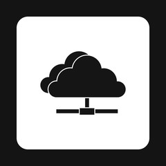Cloud network connection icon in simple style on a white background vector illustration