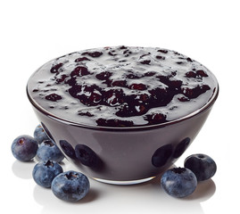 Bowl of blueberry jam