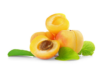 Fresh apricots, isolated on white