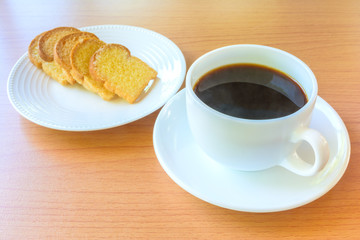 Coffee and butter bread
