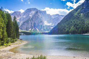 Südtirol, Pragser Wildsee mit Seekofel