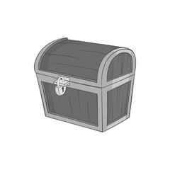 Chest icon in black monochrome style isolated on white background. Storage symbol vector illustration
