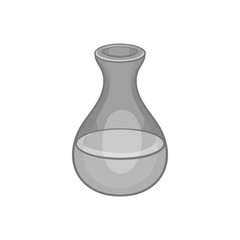 Laboratory flask icon in black monochrome style isolated on white background. Experiment symbol vector illustration