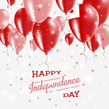 Tonga Vector Patriotic Poster. Independence Day Placard with Bright Colorful Balloons of Country National Colors. Tonga Independence Day Celebration.