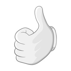 Thumbs up icon in black monochrome style isolated on white background. Gesture symbol vector illustration