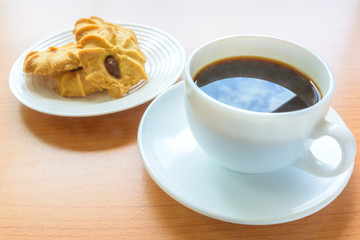 Black coffee and biscuits