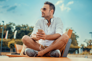 Man listening to music
