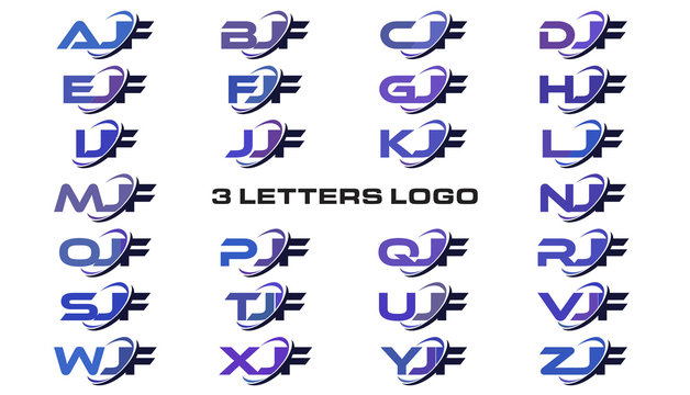 3 letters modern generic swoosh logo AJF, BJF, CJF, DJF, EJF, FJF, GJF, HJF, IJF, JJF, KJF, LJF, MJF, NJF, OJF, PJF, QJF, RJF, SJF, TJF, UJF, VJF, WJF, XJF, YJF, ZJF