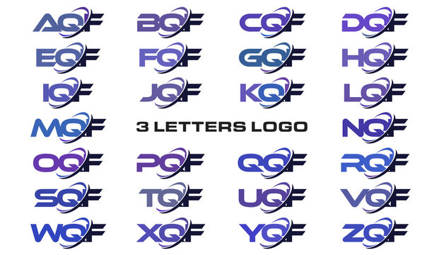 3 letters modern generic swoosh logo AQF, BQF, CQF, DQF, EQF, FQF, GQF, HQF, IQF, JQF, KQF, LQF, MQF, NQF, OQF, PQF, QQF, RQF, SQF, TQF, UQF, VQF, WQF, XQF, YQF, ZQF