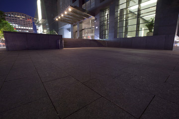 Road in front of modern buildings in Beijing, China