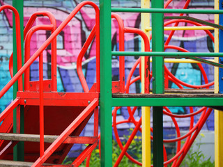 broken playground, ghetto, graffiti