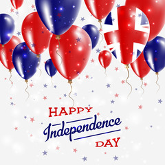 United Kingdom Vector Patriotic Poster. Independence Day Placard with Bright Colorful Balloons of Country National Colors. United Kingdom Independence Day Celebration.