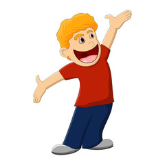Happy and smiling boy cartoon