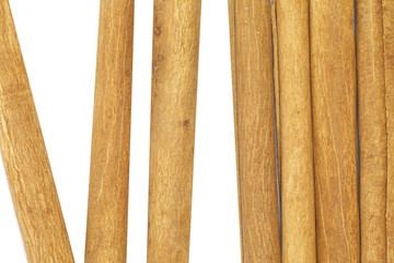 Close - up Cinnamon sticks isolated on a white background