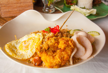 Soup dumplings I ate in Bali, Nasi goreng which I ate in Bali, Indonesia
