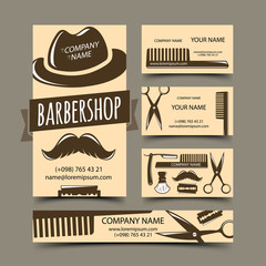Barbershop cards set