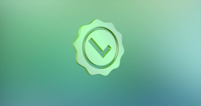 Animated Approve Verified Color 3d Icon Loop Modules for edit with alpha matte
