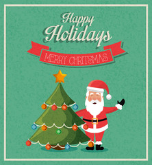 santa claus merry christmas card isolated design vector illustration eps 10