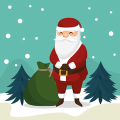 santa claus merry christmas card isolated design vector illustration eps 10