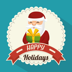 santa claus merry christmas card isolated design vector illustration eps 10