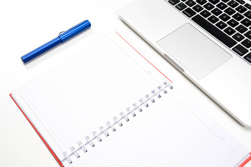 Flat lay office concept. Top view. Word 