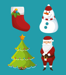 set merry christmas and new year design isolated vector illustration eps 10