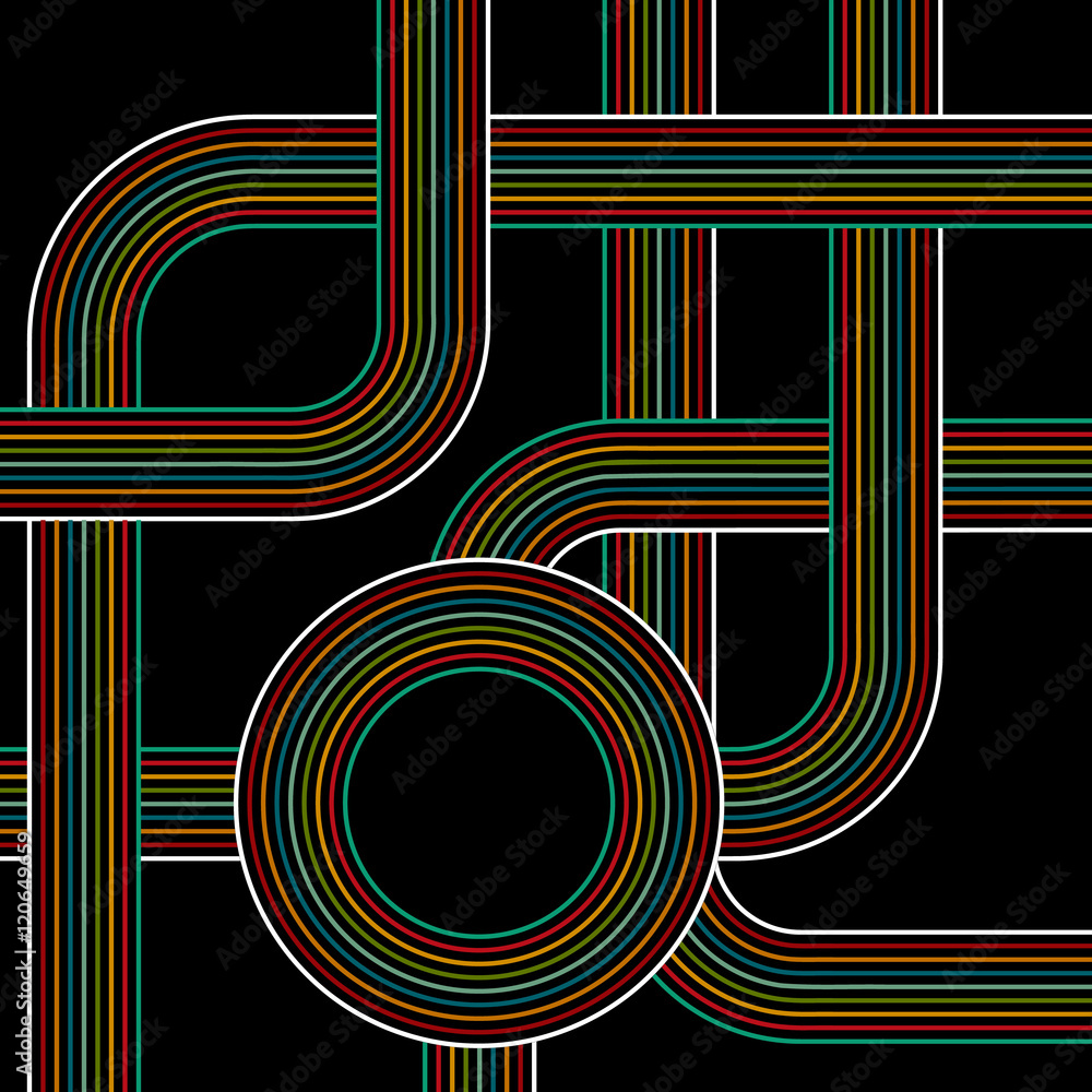 Poster abstract retro rounded vector background