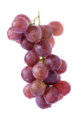 red seedless grapes isolated on white background