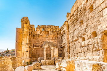 Baalbek in Beqaa Valley, Lebanon. Baalbek is located about 85 km northeast of Beirut and about 75...