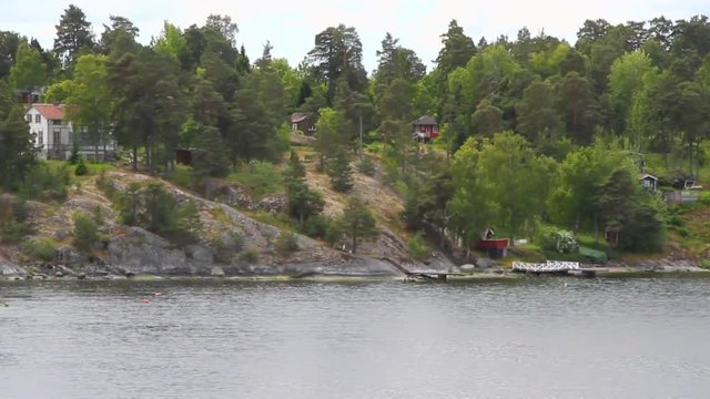 Coast of fjord, Scandinavia. Stockholm, Sweden