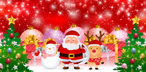 クリスマス　雪　サンタ　背景