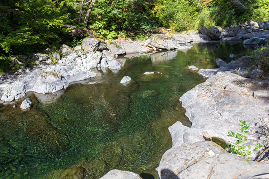 Clear water swimming hole in the Sol Duc River