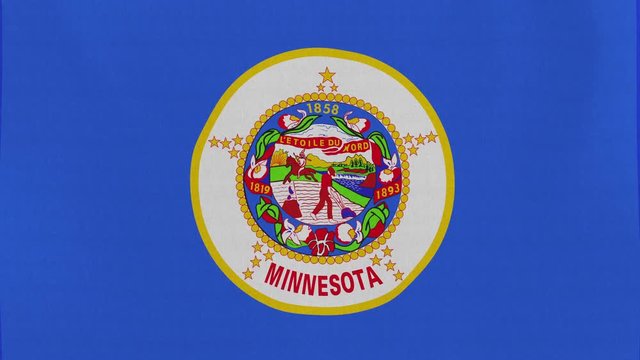 Loopable: Minnesota flag...Flag of state Minnesota waving in the wind...Seamless loop...Made from ultra high-definition original with detailed fabric texture.