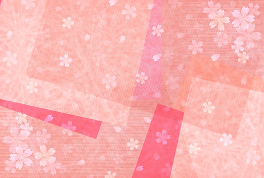 桜　和紙　年賀状　背景