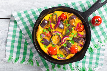 Single Serve Paleo Breakfast Skillet - scrambled eggs and vegeta