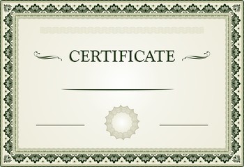 Certificate ornamental border and template