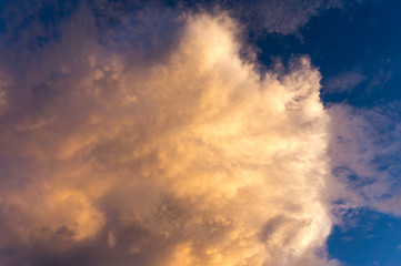 yellow of sunset clouds sky background in the evening