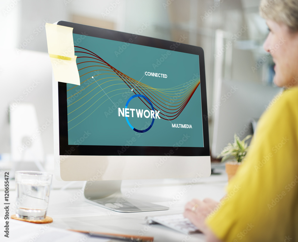 Poster network communication connection web concept
