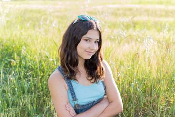 Portrait of teen girl outdoors