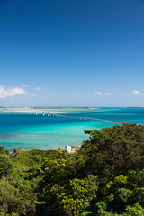 沖縄県　伊良部島　牧山展望台からの景色