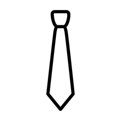 Necktie or neck tie fashion accessory line art icon for apps and websites