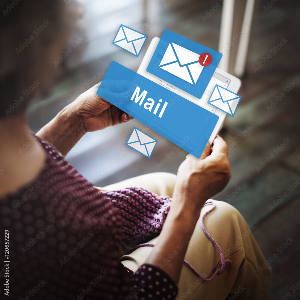 Poster mail communication connection global letters concept