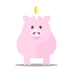 Piggy bank. Vector illustration pig piggy bank