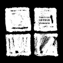 Vector set of black brush strokes.