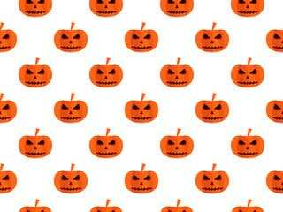 Halloween seamless background with pumpkin. For wallpaper, bed linen, tiles, fabrics, backgrounds. Vector illustration.