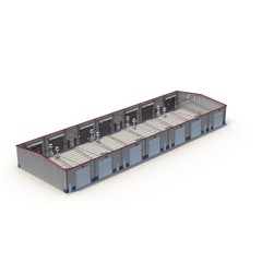 Hangar Building Isolated on white 3D Illustration