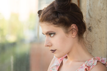 Fototapeta premium sad pensive girl